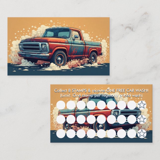 car wash stamp card (Front/Back)