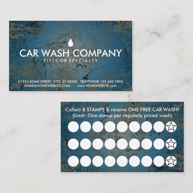 car wash stamp card (Front/Back)