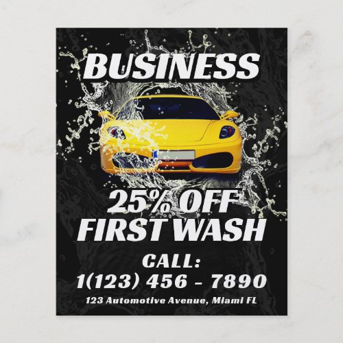 Car wash water splash Flyer