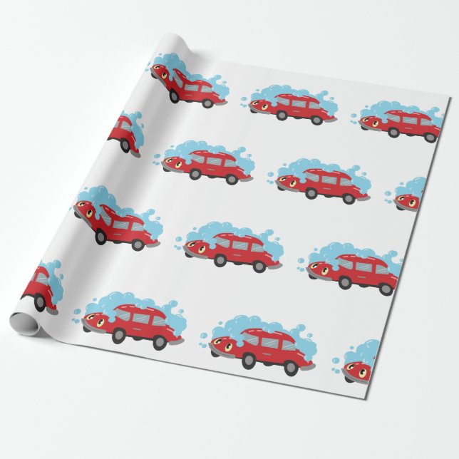Car Wash Wrapping Paper (Unrolled)