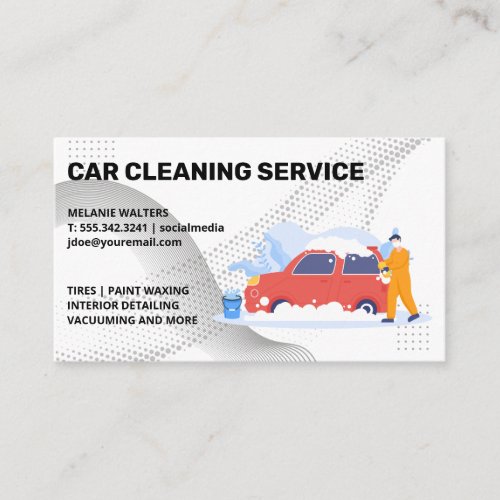 Car Washer Cleaning   Soap Bubbles Business Card