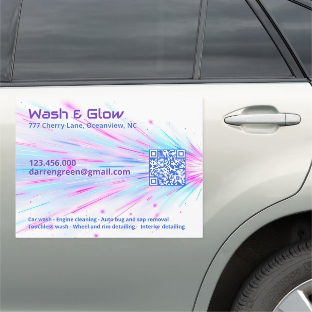 Car Washing QR Business Magnet (In Situ)