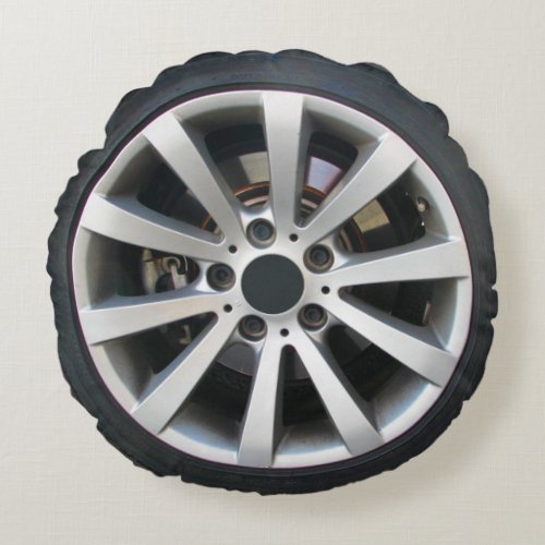 Car Wheel And Tire Round Pillow