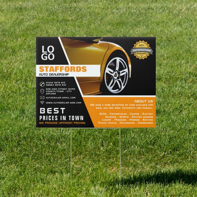 Car Wheel, Auto Dealership Advertising Sign (Insitu)
