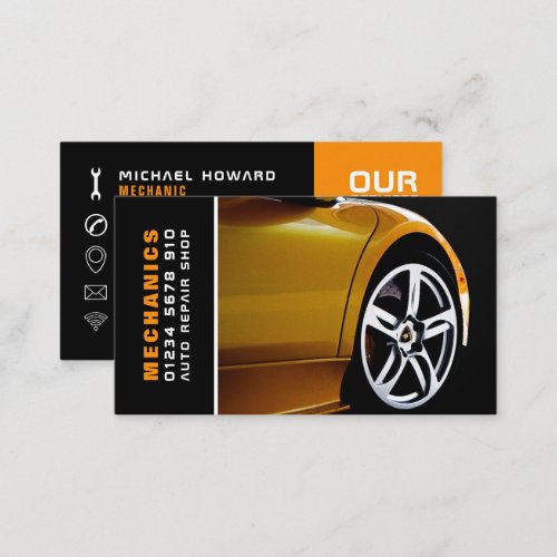 Car Wheel Auto Mechanic  Repairs Business Card