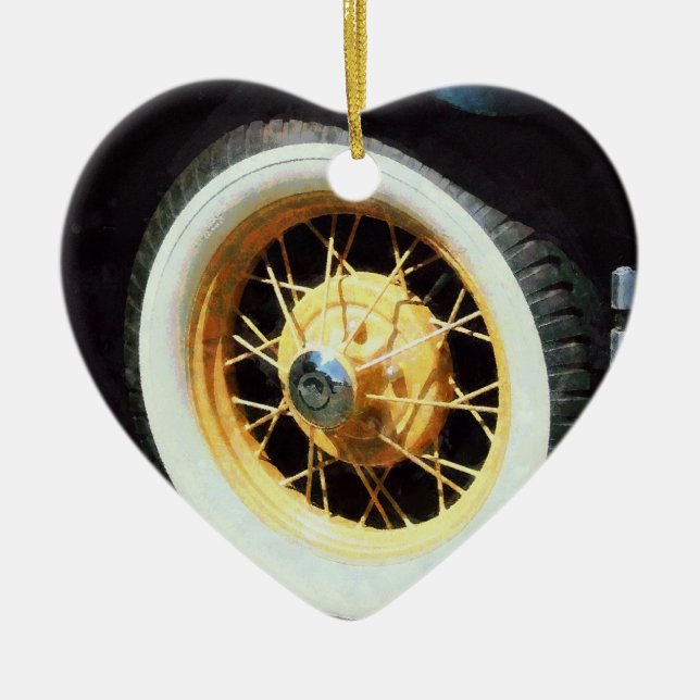 Car Wheel Closeup Ceramic Ornament (Front)