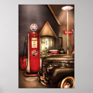 Car - White Flash Gasoline Poster