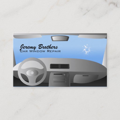 Customizable Car Window Repair Business Cards