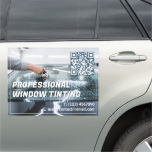 Car Window Tinting Custom QR Business Car Magnet