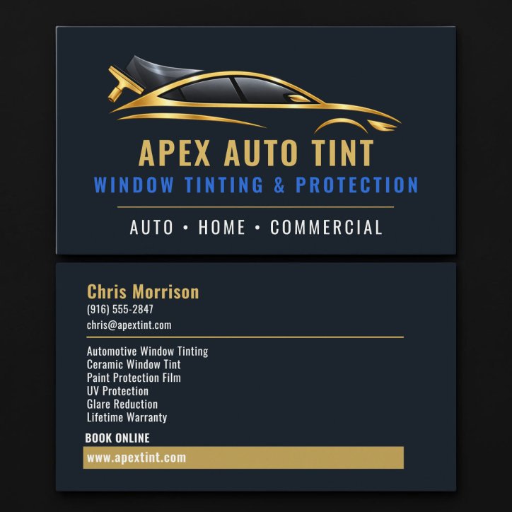Car Window Tinting Professional Services Business Card