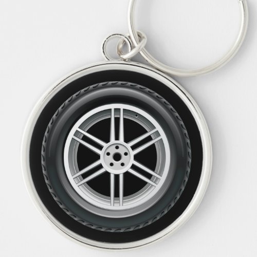 Car WInter Tires  Wheel Keychain