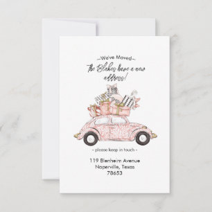 Car with Boxes We've Moved Invitation