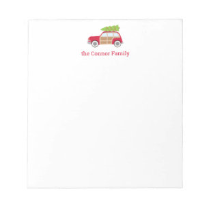Car with Christmas Tree on Top Notepad