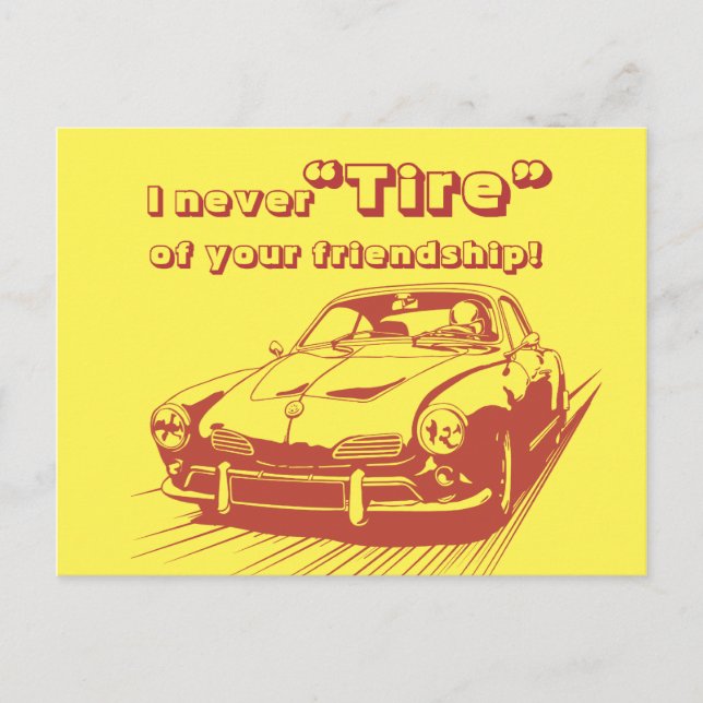 Car Word Play School Kids Valentines Day Holiday Postcard (Front)