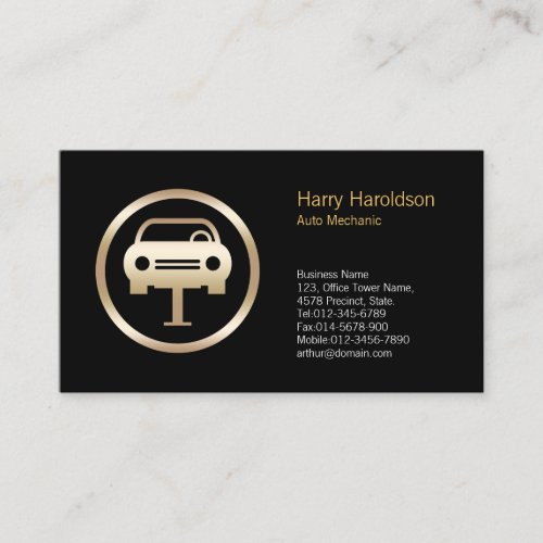 Car Workshop Jack Icon Auto Mechanic Business Card