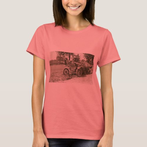 Car Wreck Marine City MI July 1930s _ Vintage T_Shirt
