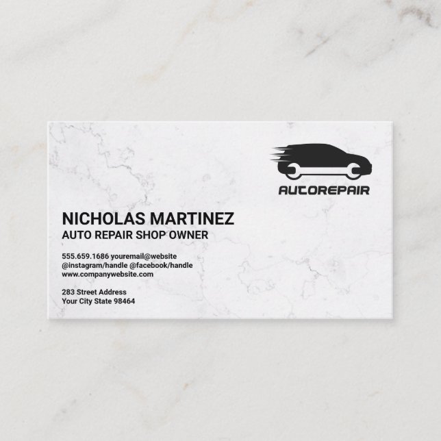Car Wrench Autorepair Logo Appointment Card (Front)