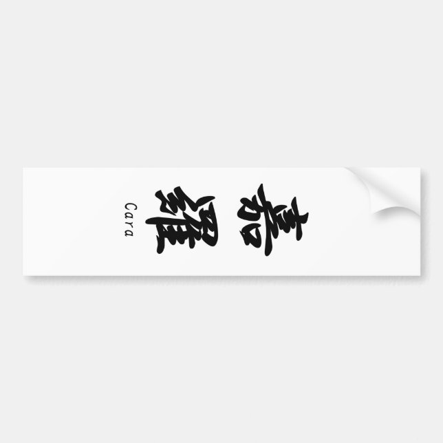 Cara translated into Japanese kanji symbols. Bumper Sticker (Front)