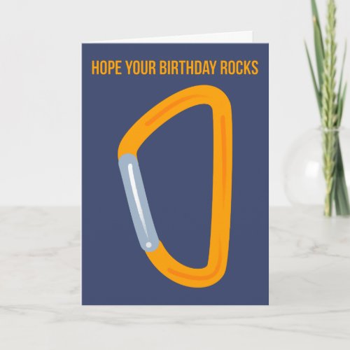 Carabiner Birthday Card for Rock Climbers