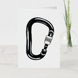 Carabiner Mountain Climbing Bouldering Outdoors Foil Greeting Card