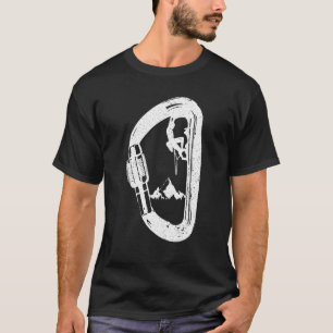 Carabiner with Mountaineer Mountains Climbing T-Shirt