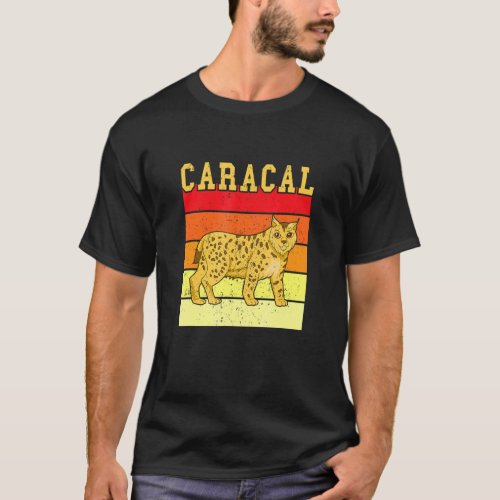 Caracal Cat Retro Vintage Animal Wild Cat Lynx Coa T_Shirt