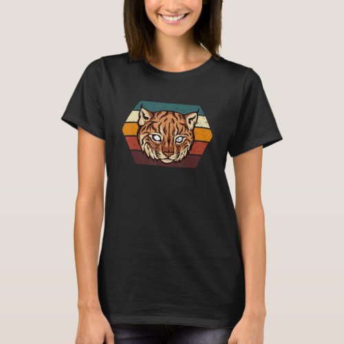 Caracal Cat Retro Vintage Wild Cat Lynx  Brown Coa T_Shirt