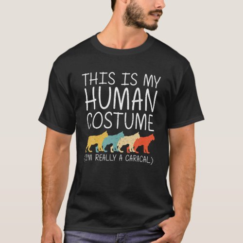 Caracal Halloween Human Costume Cat Kitty Easy DIY T_Shirt