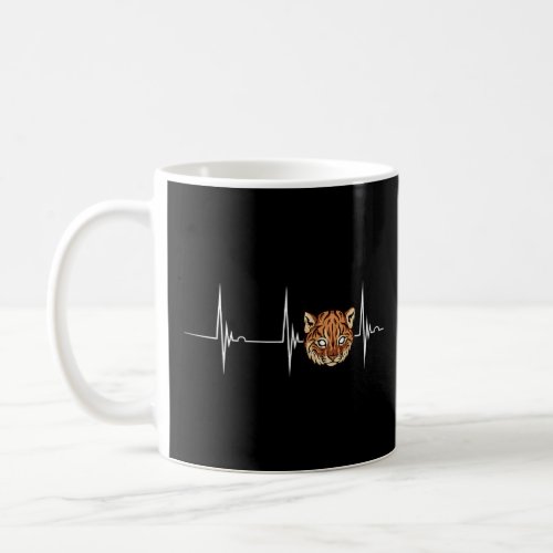 Caracal Heartbeat Ekg Pulse Caracal Cat Face Wild  Coffee Mug