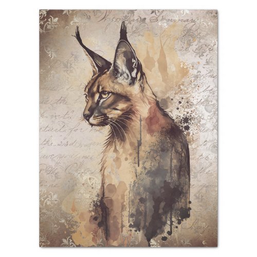 Caracal Wild Cat Watercolor Tissue Paper
