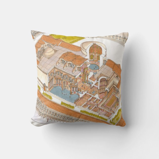 Caracalla baths Rome Throw Pillow (Front)