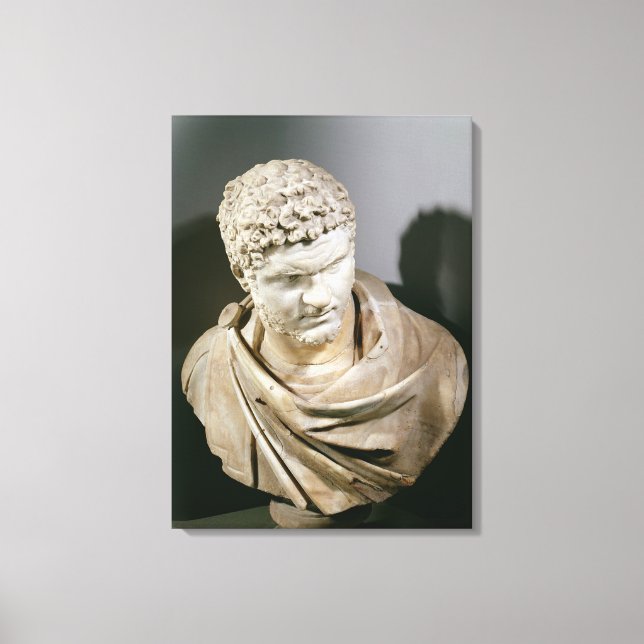Caracalla, Roman marble cuirassed bust, 212-217 AD Canvas Print (Front)