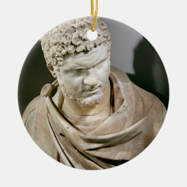Caracalla, Roman marble cuirassed bust, 212-217 AD Ceramic Ornament (Front)
