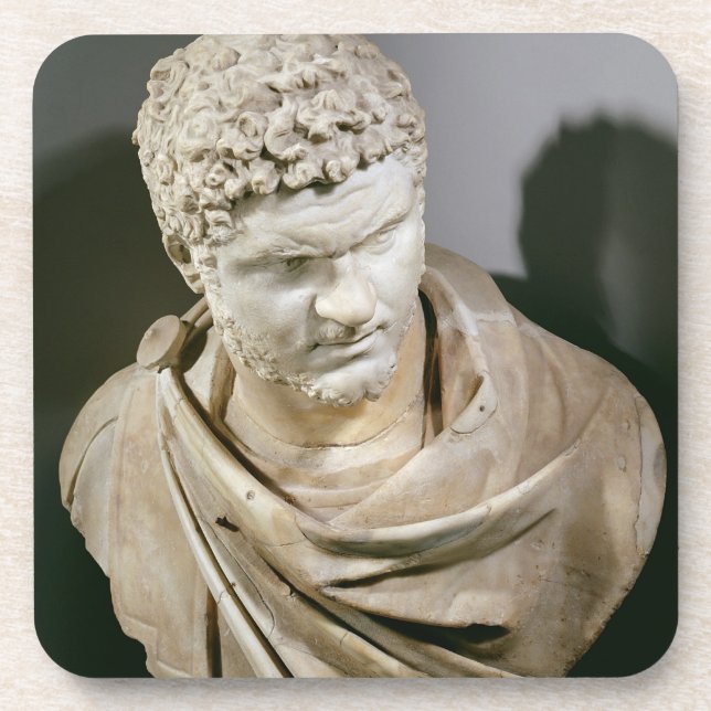 Caracalla, Roman marble cuirassed bust, 212-217 AD Coaster (Front)