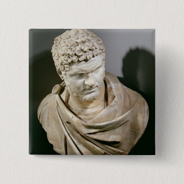 Caracalla, Roman marble cuirassed bust, 212-217 AD Pinback Button (Front)