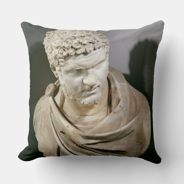 Caracalla, Roman marble cuirassed bust, 212-217 AD Throw Pillow (Front)