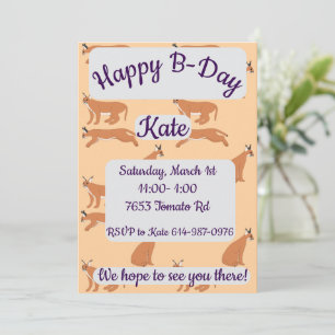 Caracals Happy Birthday Invitation