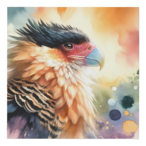 Caracara Bird AREF1123 _ Watercolor Faux Canvas Print