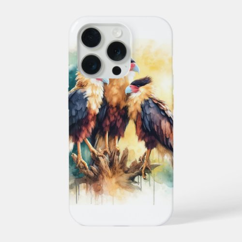 Caracaras interaction in natural habitat 020624ARE iPhone 15 Pro Case