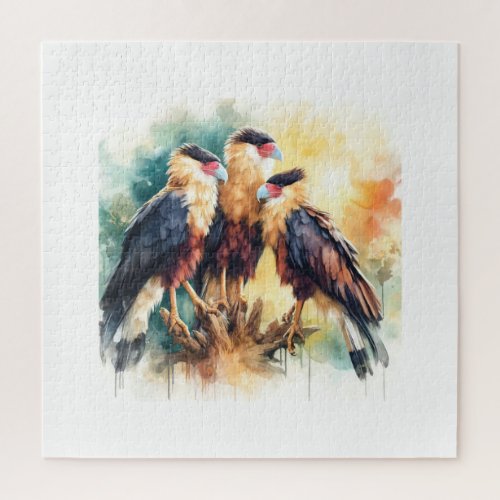 Caracaras interaction in natural habitat 020624ARE Jigsaw Puzzle