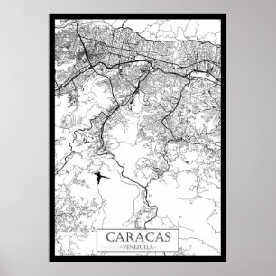 Caracas Venezuela Map Poster