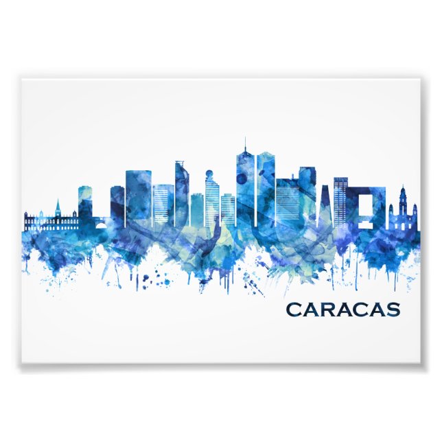 Caracas Venezuela Skyline Blue Photo Print (Front)