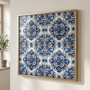 Caracol Azul Talavera Mexican Ceramic Tile