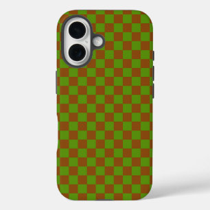 Caramel apple checkered board pattern iPhone 16 case