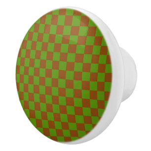 Caramel apple checkered board pattern ceramic knob