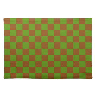 Caramel apple checkered board pattern cloth placemat