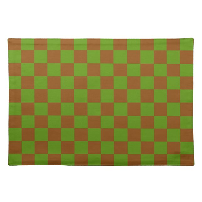 Caramel apple checkered board pattern cloth placemat (Front)
