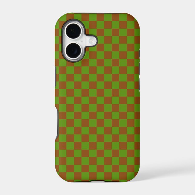 Caramel apple checkered board pattern iPhone case (Back)