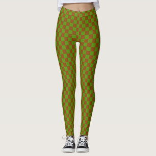 Caramel apple checkered board pattern leggings