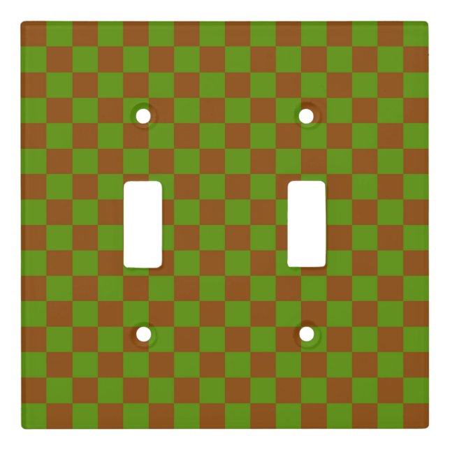 Caramel apple checkered board pattern light switch cover (Front)